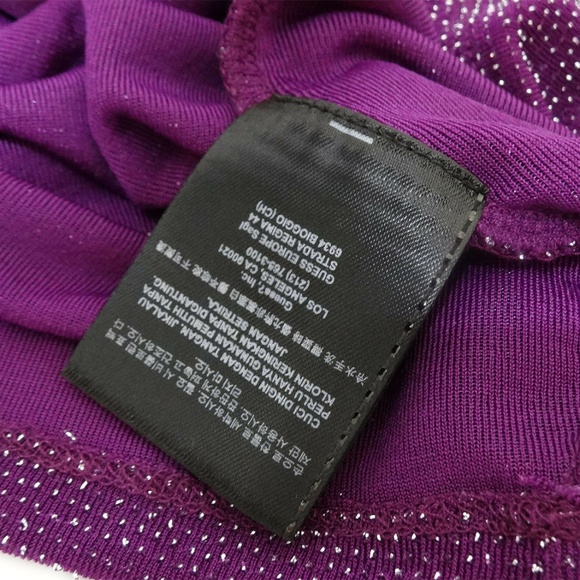 GUESS Unique Purple Sparkle BLOUSE TOP SHIRT SizeM - Picture 7 of 8